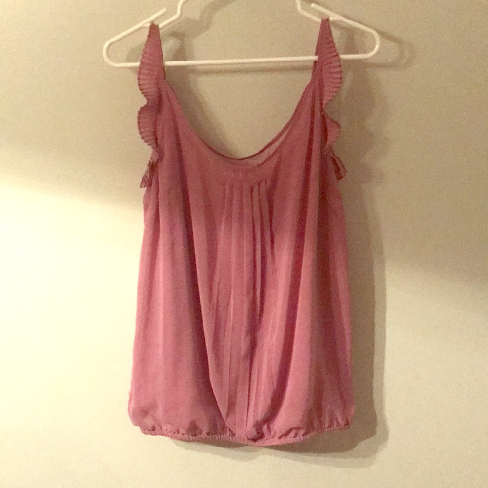The Loft Sheer Scalloped Lavender Tank Size Small